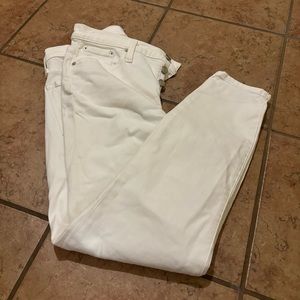 J crew trademark 9in high rise toothpick white button fly jeans size 29